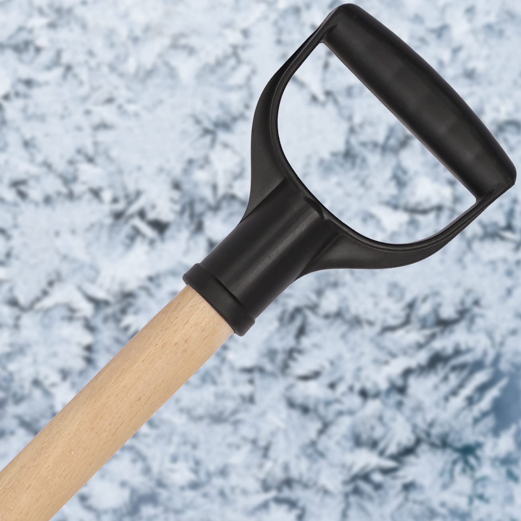 KOTARBAU® Schneeschaufel Schneeschieber 50cm mit Holzstiel Verstärkt Aluminium Schild mit Ergonomischem Griff 139 cm