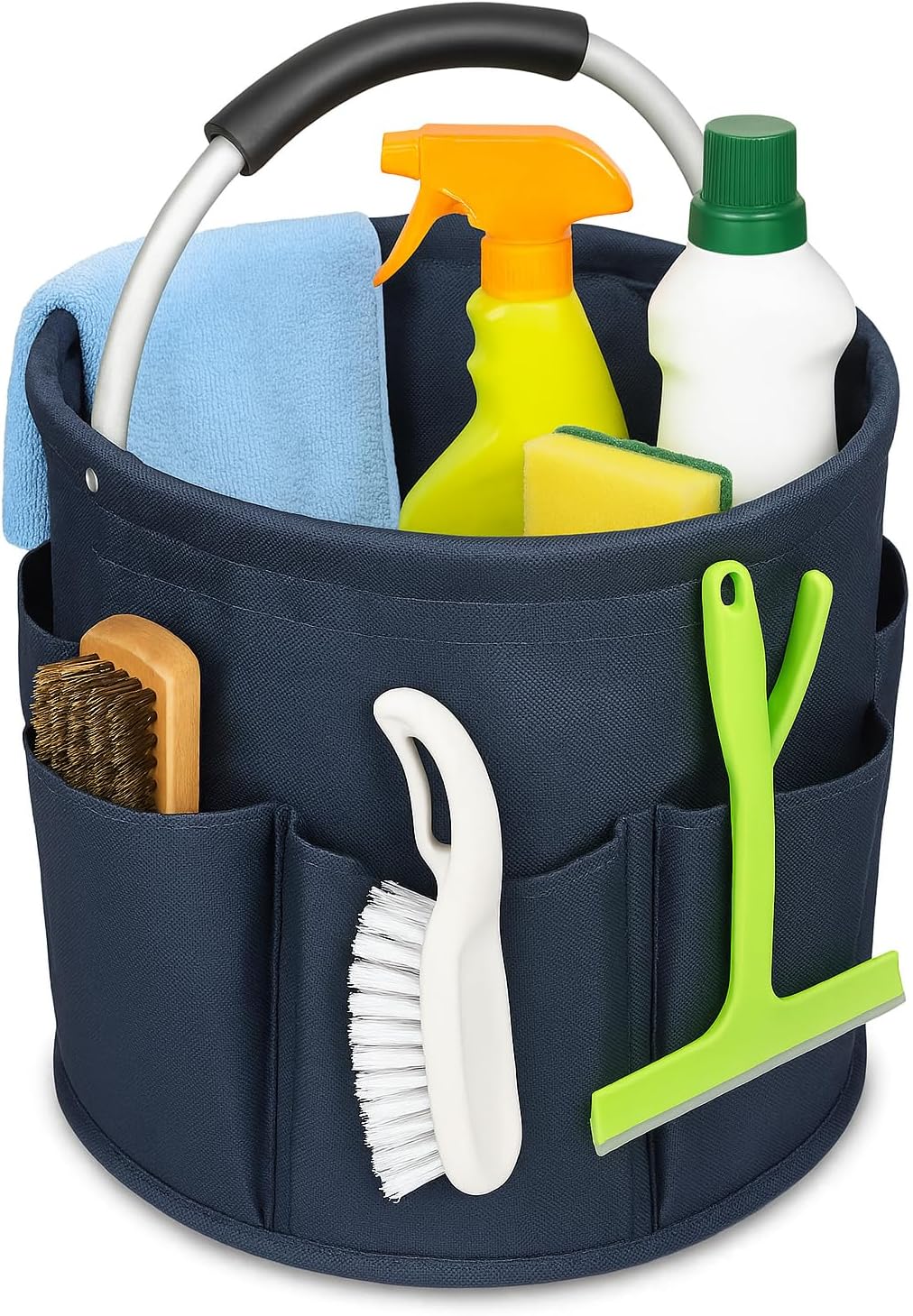 17L (5 Gal) Foldable Cleaning Caddy with Handle - Portable Supply & Tool Organizer | Organizador de Limpieza para Accesorios (Blue)