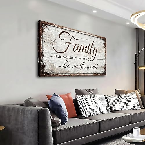 Miniatura 25 de Arte de pared en lienzo con citas inspiradoras para el hogar y la familia, arte de pared con texto en inglés «Home Sweet Home» enmarcado, con citas