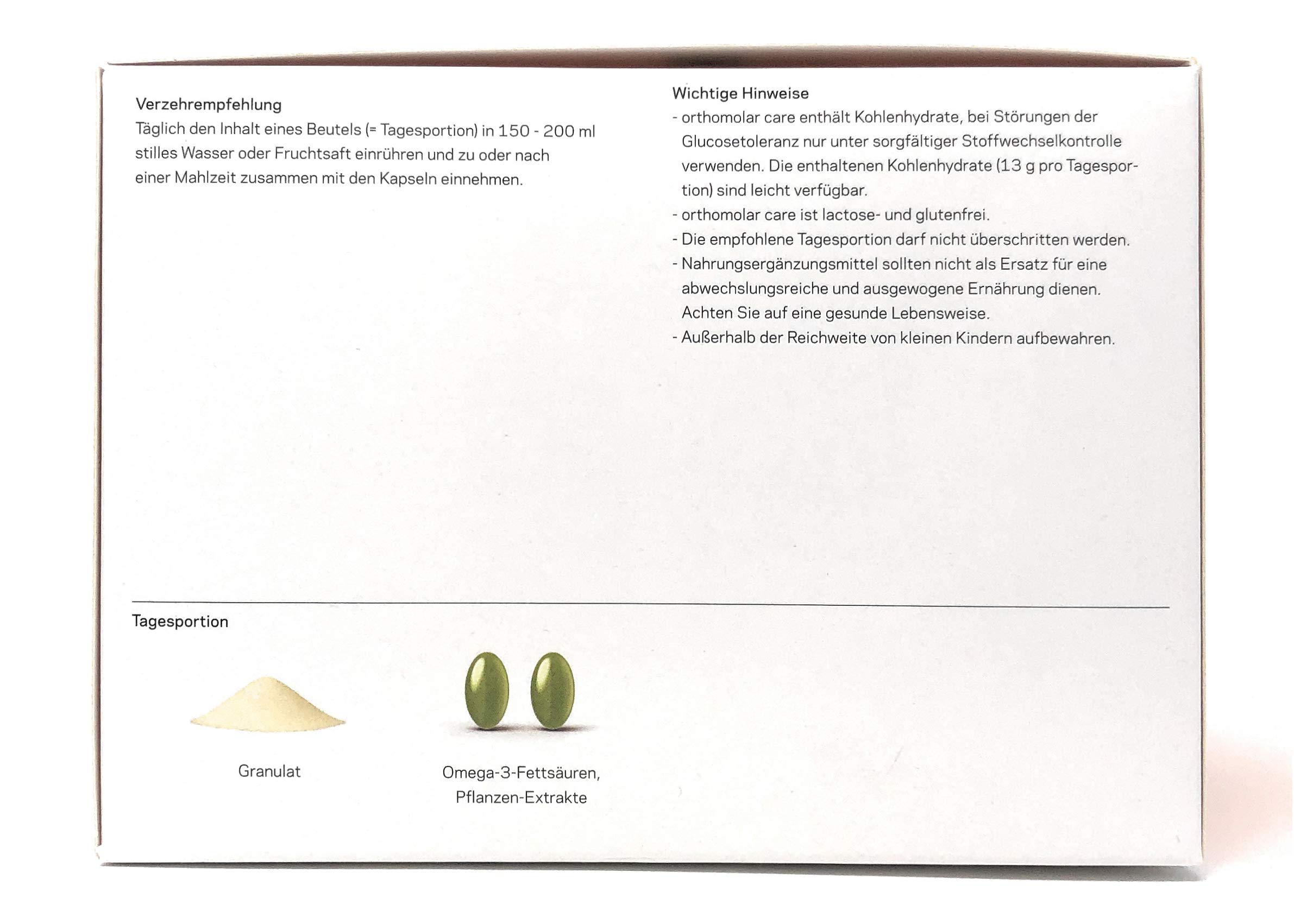 orthomolar care Granulat + Kapseln 30 Tagesportionen (30x15,8g = 474g)