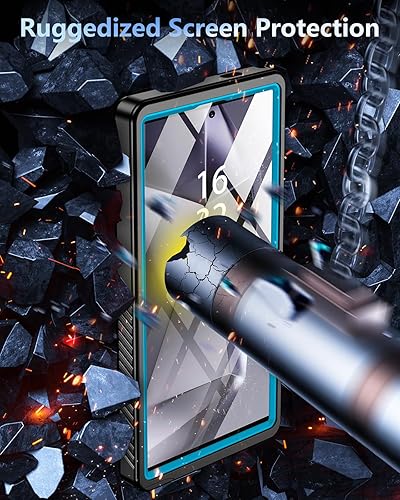 Vista 27 de Oterkin Funda impermeable para Samsung Galaxy S21 con protector de pantalla integrado, a prueba de polvo, a prueba de golpes, 360, carcasa Negro