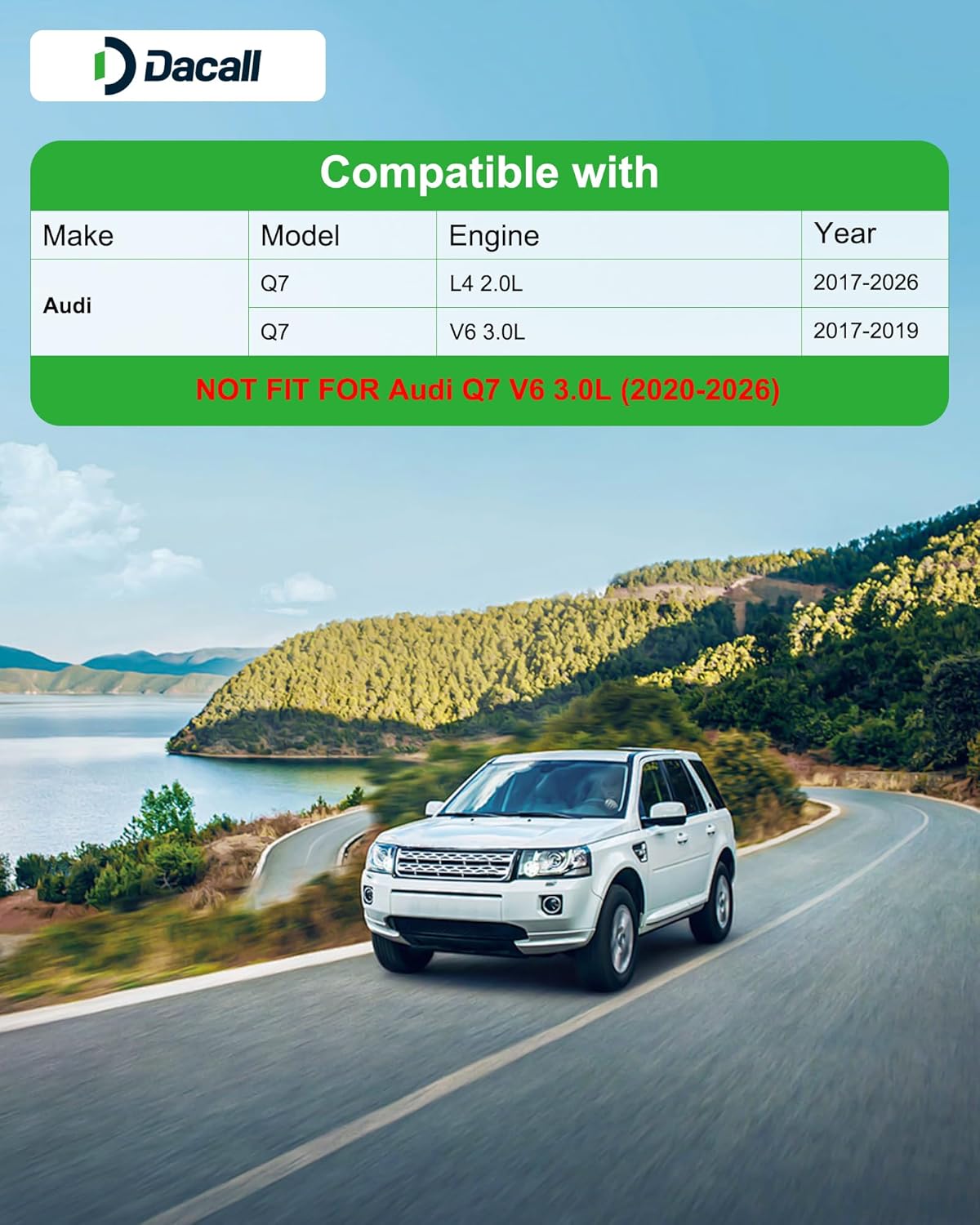 CA12368 Engine Air Filter fit for Audi Q7 L4-2.0L Only (2017-2026), for Audi Q7 V6-3.0L (2017-2019)