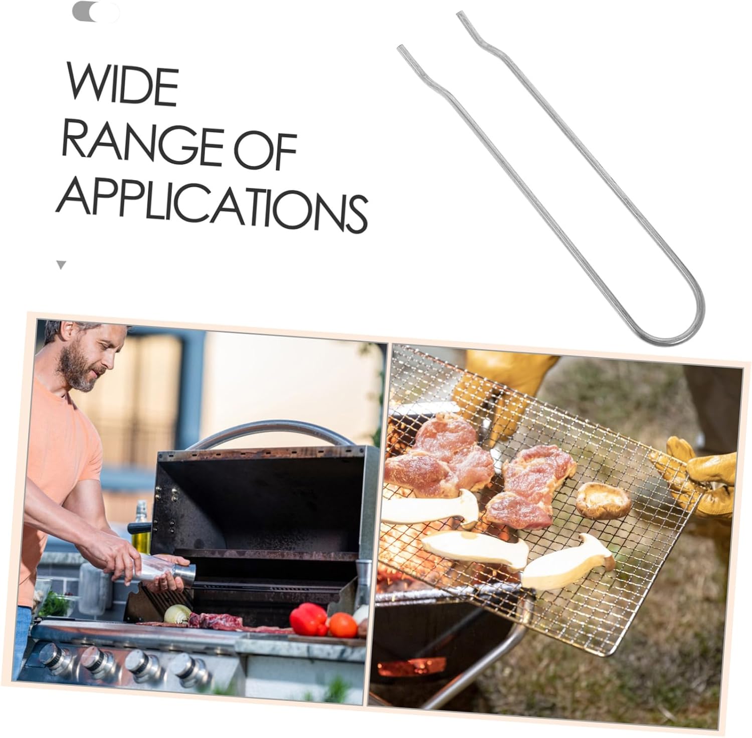 Toyvian Stainless Steel Grate Lifter Tool Easy to Clean Space-Saving Design for Effortless Grilling and Safe Handling Essential Tool for Outdoor