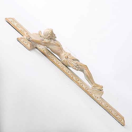 Miniatura 8 de BC CATHOLIC Crucifijo Cruz de Pared, Decoración Cruz Religiosa, Regalo Devoto, Pintado a Mano en Madera Finsih 12" H BUILDCLASSIC