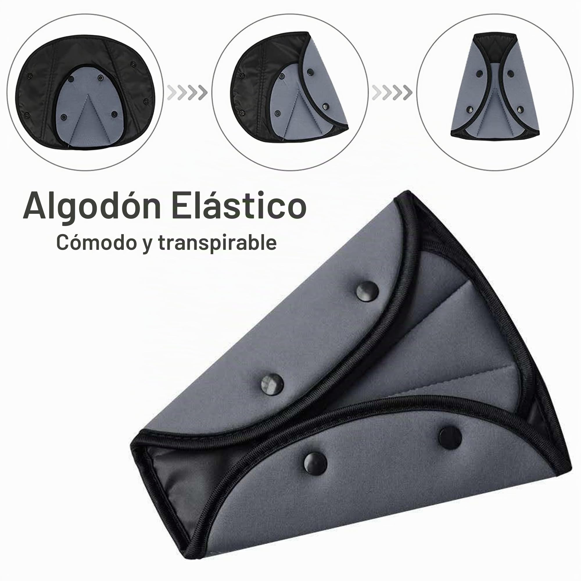 2 Funda Cinturon Coche Protector 2 Almohadillas para Cinturón Cojín de Coche,Auto Almohada Para Cinturón,Protector Cinturon Coche Niños,Cinturones Coche para Viajes Niños Bebés Adultos (Gris)