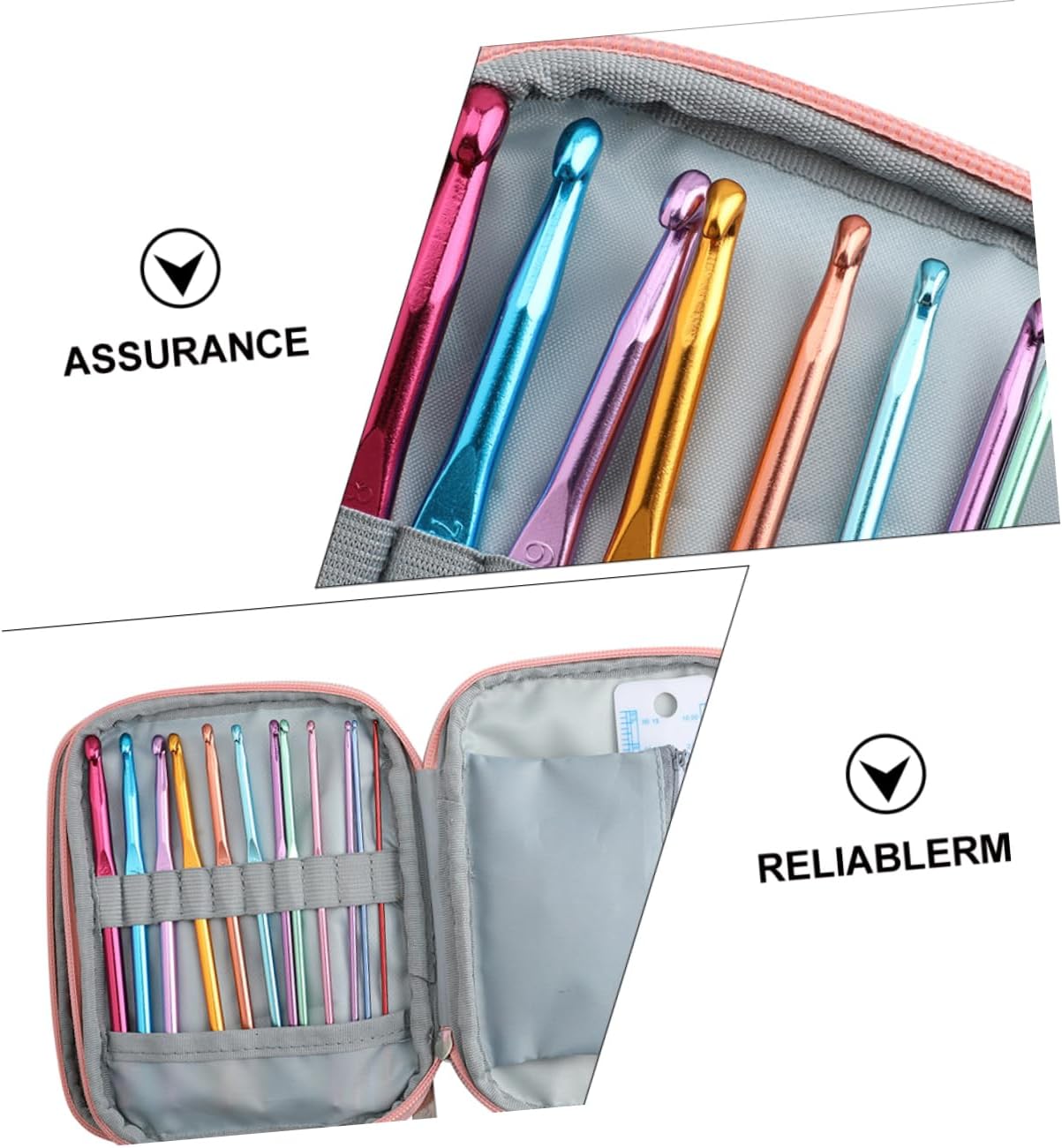 OHPHCALL Ergonomic Crochet Hooks Set Knitting Tools Kit Hooks Comfortable TPR Handle for Sweaters Scarves Projects