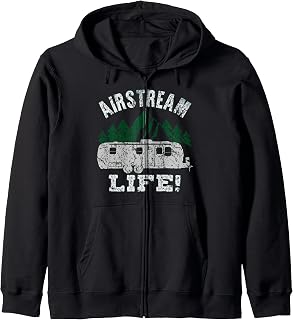 Airstream Life, Streamin' distressed look Zip Hoodie