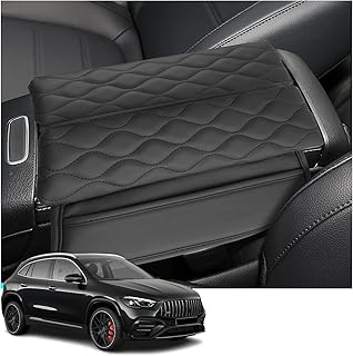 YEE PIN GLA H247 CLA C118 EQA Armrest Cover Compatible with Mercedes GLA H247/ CLA C118/ GLB X247/ EQA/EQB Centre Armrest Cover Leather Protective Cover Centre Console Accessories
