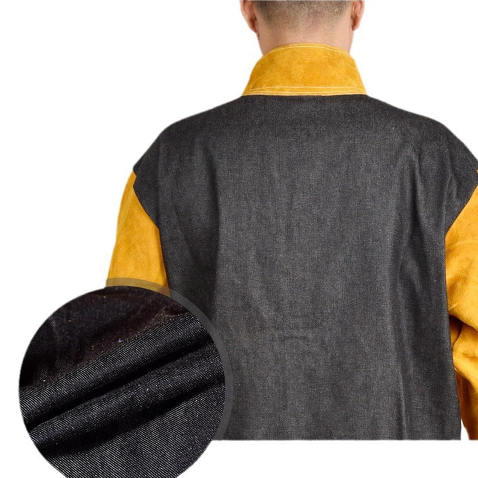 Set di Attrezzatura per Saldatura con Giacca E Pantaloni in Pelle, giallo, l