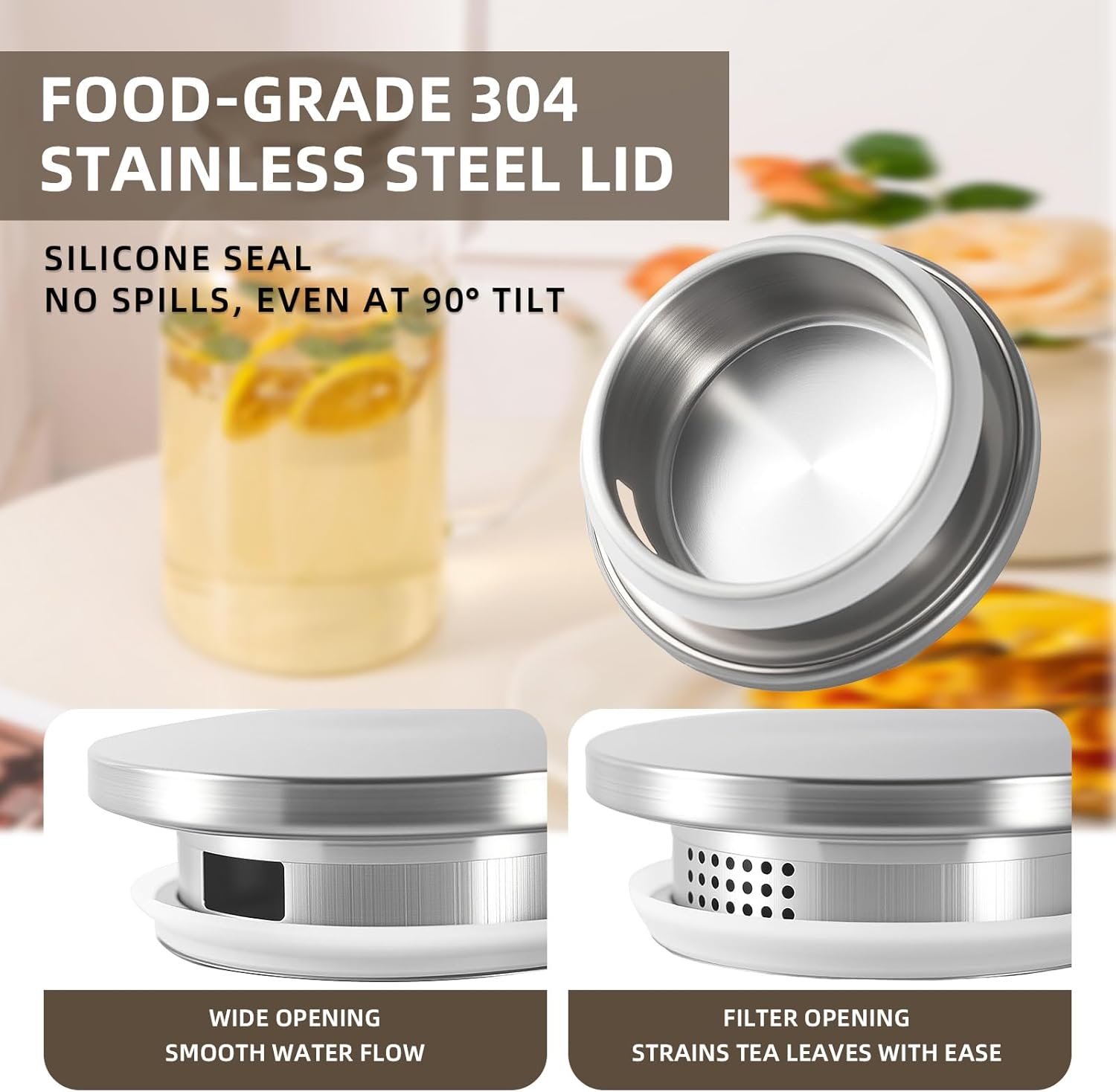 Glass Water Pitcher with Lid and Spout, 1 Gallon Heat Resistant Borosilicate Glass Carafe, Temperature Safe - Image 6