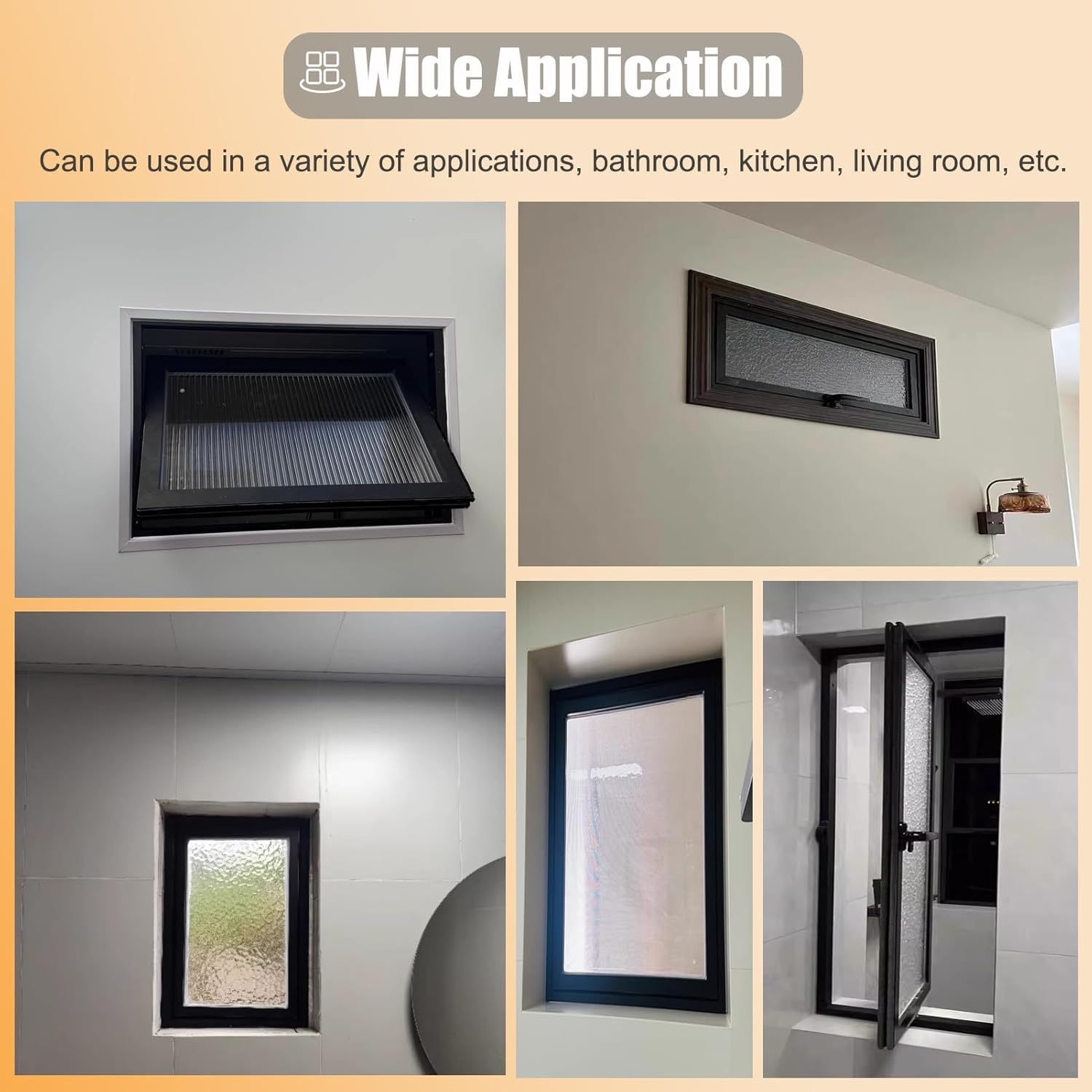 Hallway Vertical Rotating Window with Tempered Glass, Aluminum Frame Embedded Windows for Barns/Chicken Coop, Decorative Shed Windows with Handles(36 x 10 in (91 x 25.5 cm))