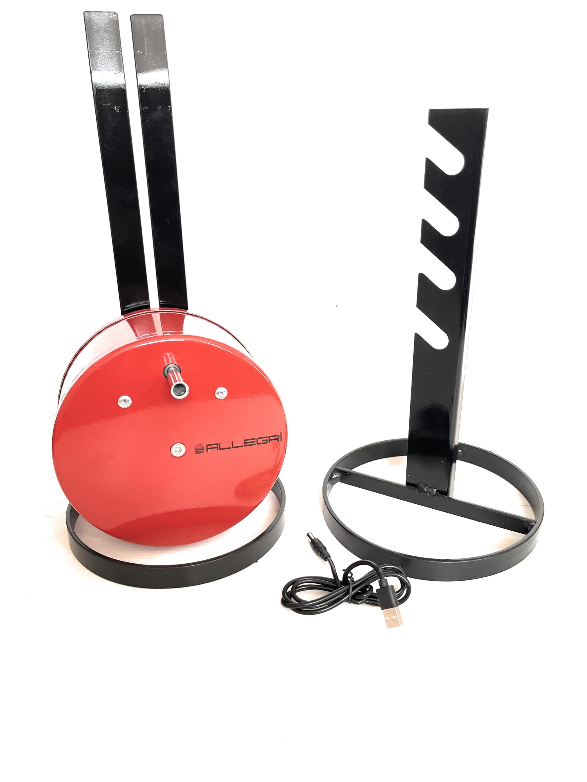 ALLEGRI Tournebroche électrique USB 220 V ou Power Bank Plat lèche-frite cm 66 x 27 Grille Broche cm 55 x 22 Broche cm 95 CAPACITÉ MAX 12 KG PRISE USB NON INCLUSE -