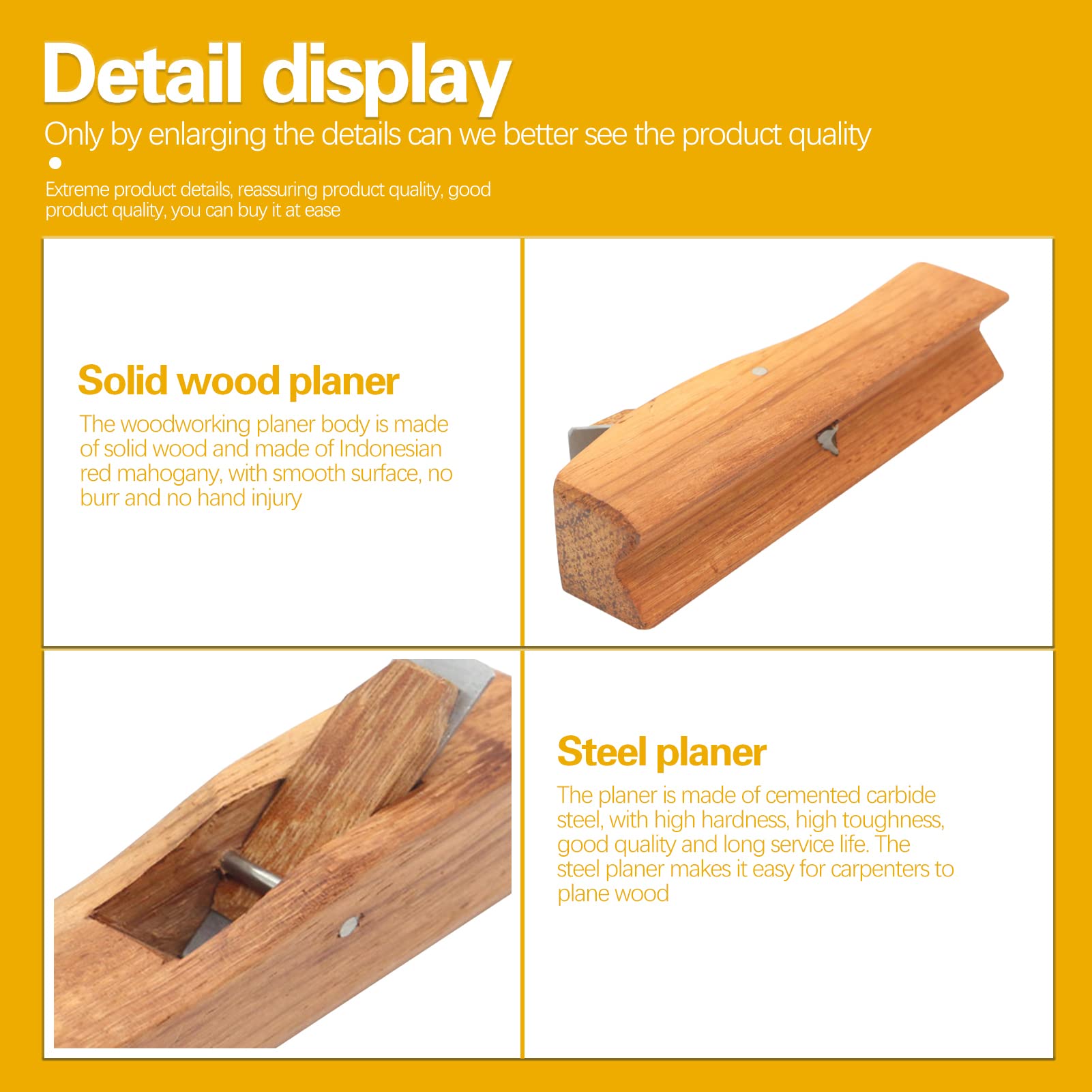 BuyWeek Cepillo de Carpintero, Cepilladora de Madera Manual Cepillo Manual de Alisado para Recortar y pulir Esquinas de Madera