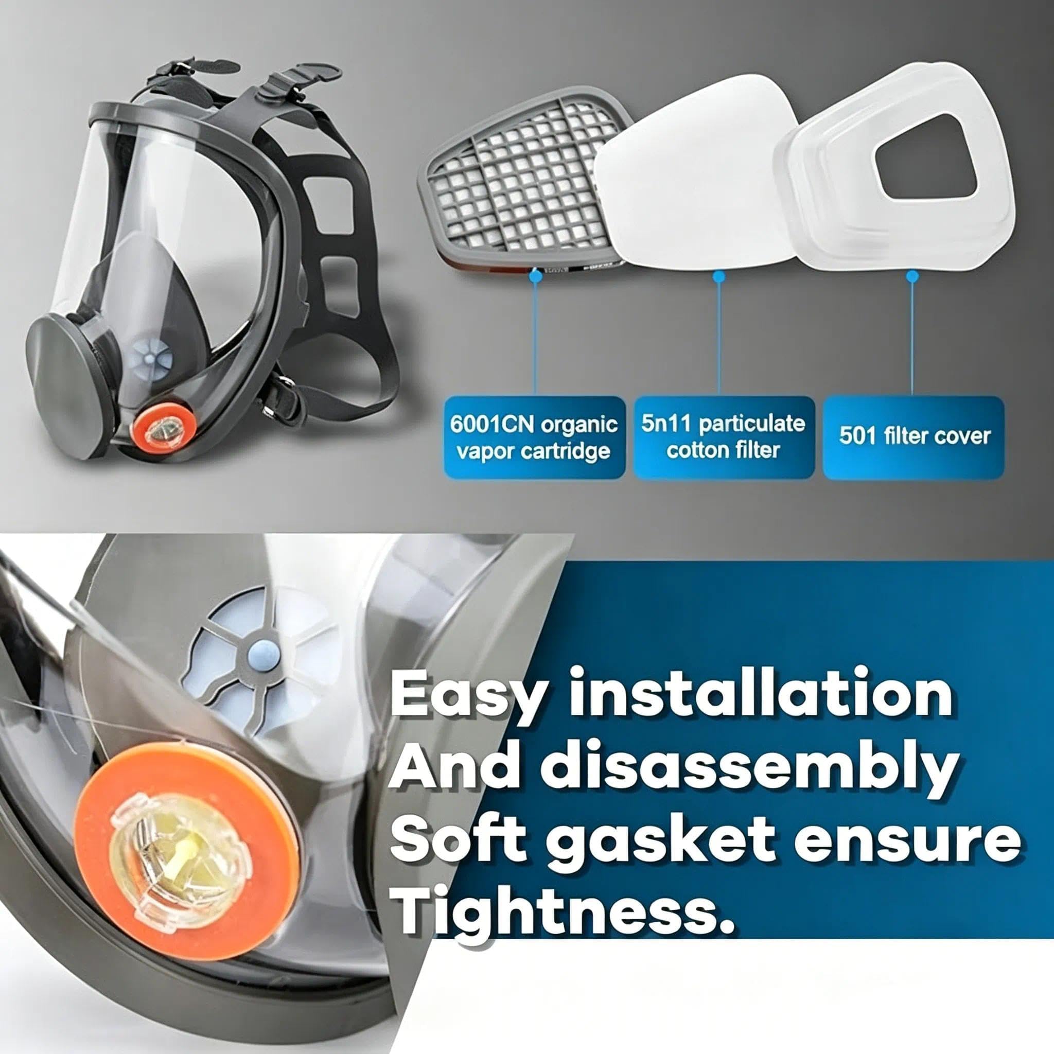 Maschera integrale riutilizzabile con filtro 6001