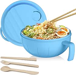 steo spce Large Ramen Bowl Set, 40 Oz Microwaveable Noodle