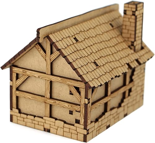 Miniatura 5 de TowerRex Pequeña casa D&amp;D Miniaturas de madera cortada con láser, escala de 1.102in para Calabozos y Dragones Pathfinder Otros RPG de mesa