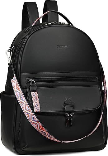 FADEON Mochila de cuero para laptop para mujer, mochilas de computadora de poliuretano, mochila de viaje de diseñador con compartimento para laptop, FADEON Mochila de cuero para laptop para mujer, mochilas de computadora de poliuretano, mochila de viaje de diseñador con compartimento para laptop,