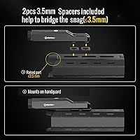 Vista 7 de DEFENTAC Linterna táctica de 1600 lúmenes con momentáneo y estroboscópico para rifle, luz de arma con interruptor de presión integrado compatible