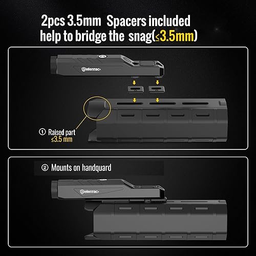 Miniatura 7 de DEFENTAC Linterna táctica de 1600 lúmenes con momentáneo y estroboscópico para rifle, luz de arma con interruptor de presión integrado compatible