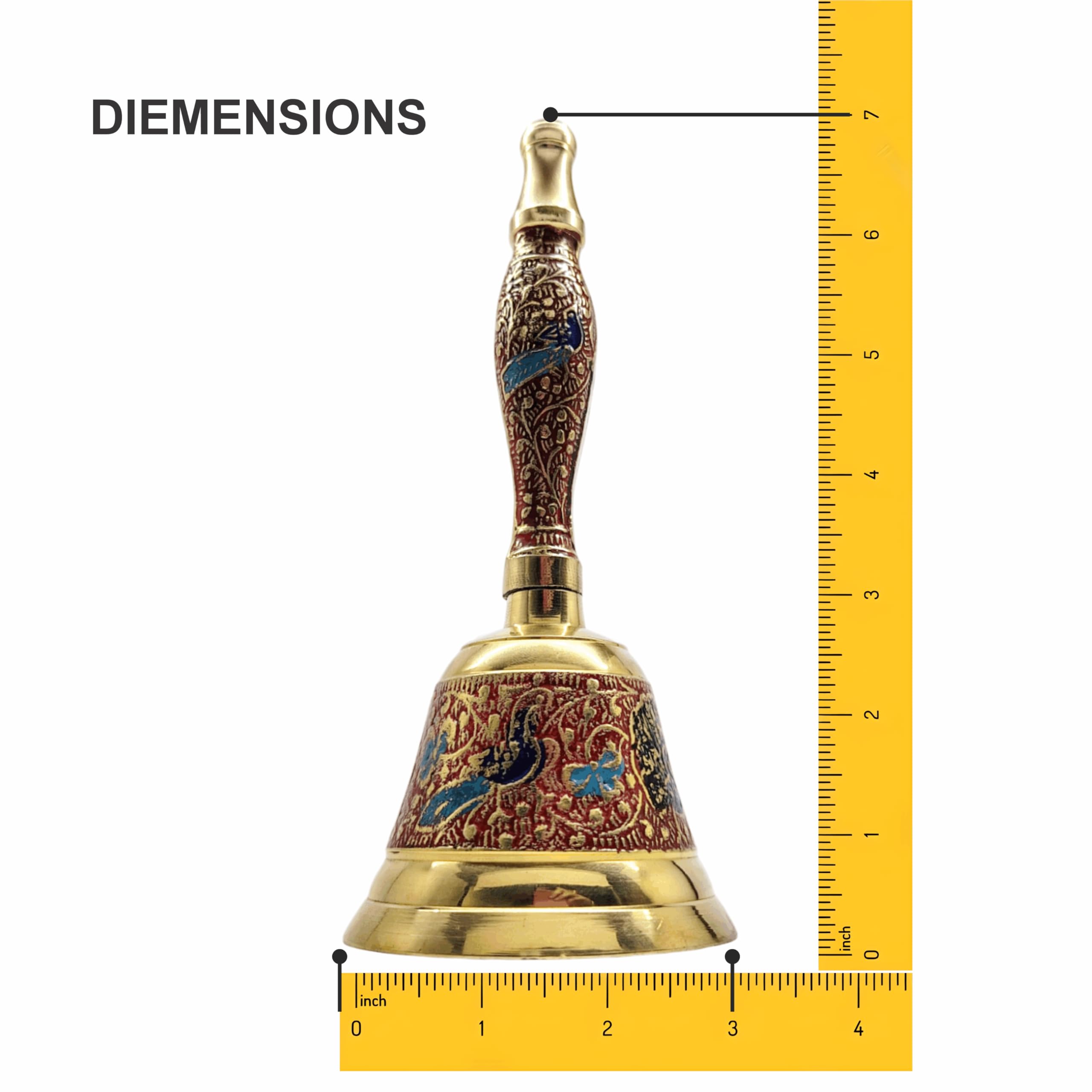 Brass Pooja Bell - Traditional Indian Design -2