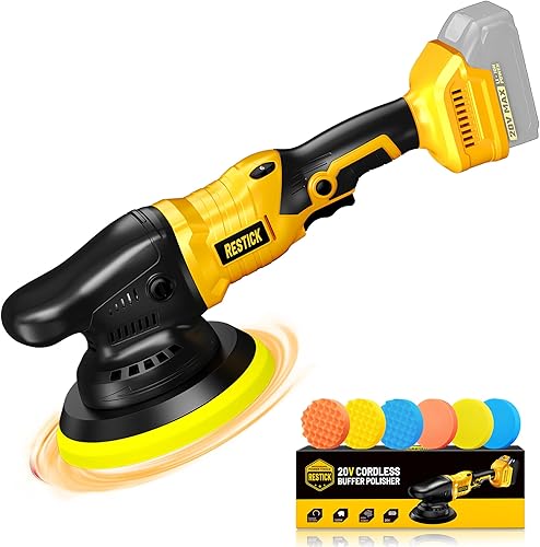Kit de pulidora inalámbrica para batería Dewalt de 20 V (sin batería), pulidora rotativa de 6 pulgadas con diseño orbital de 6 velocidades 1800-4800