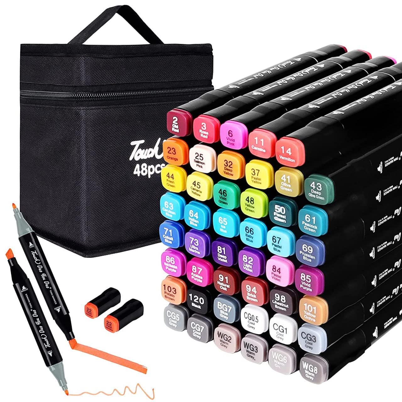 Sarjak 48Pcs Color Multicolor Markers Pens For Drawing Sketching