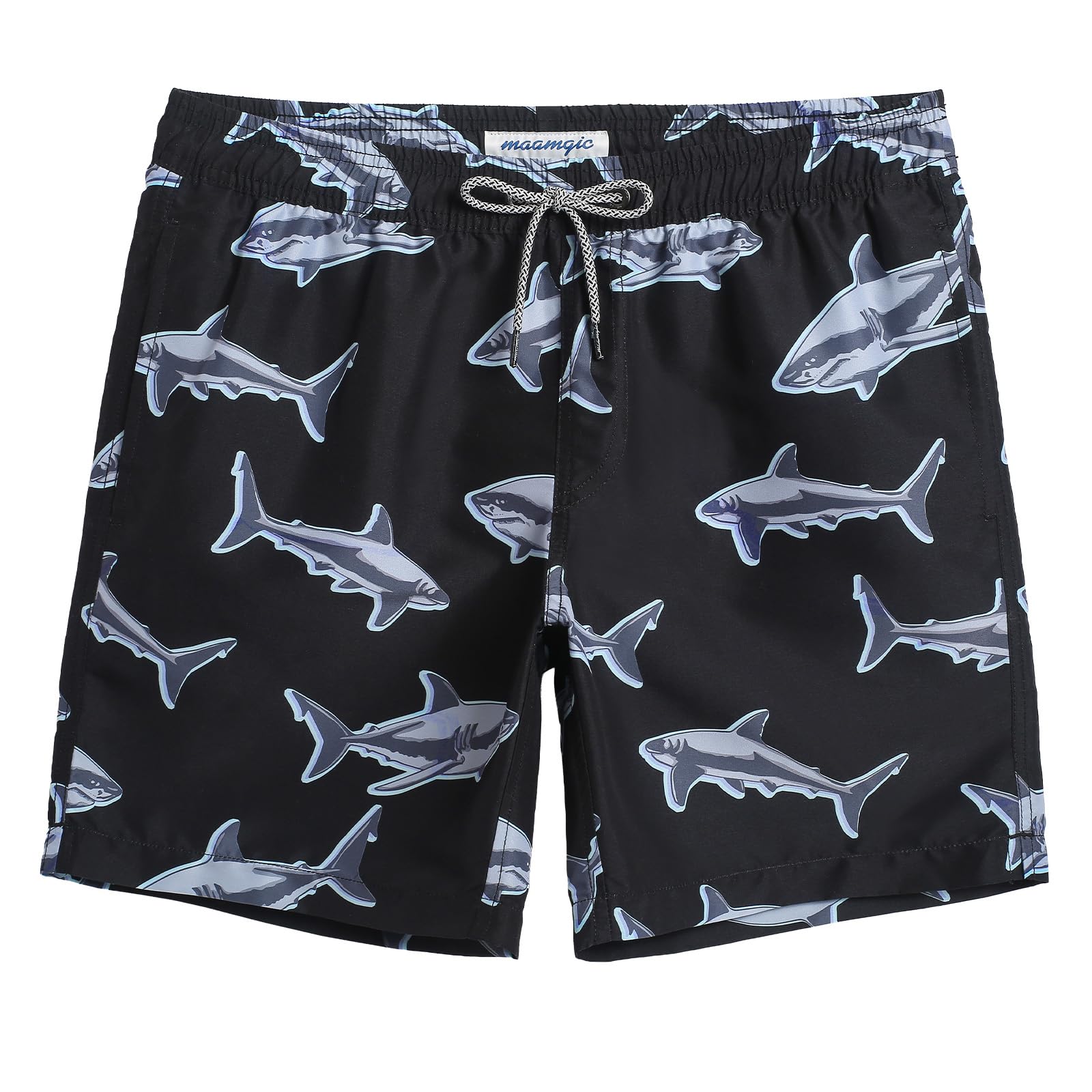 MaaMgic Badehose Herren Badeshorts Männer 18cm Innenlänge Badehosen Für Herren Schnelltrocknend Boardshorts Surfen Strandhose Mit Mesh-Futter