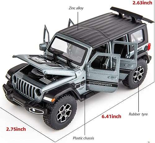 Miniatura 9 de Compatible con 132 Wrangler aleación fundido a presión modelo de auto coleccionable con luz y sonido, vehículo de juguete para niños y niñas, regalo