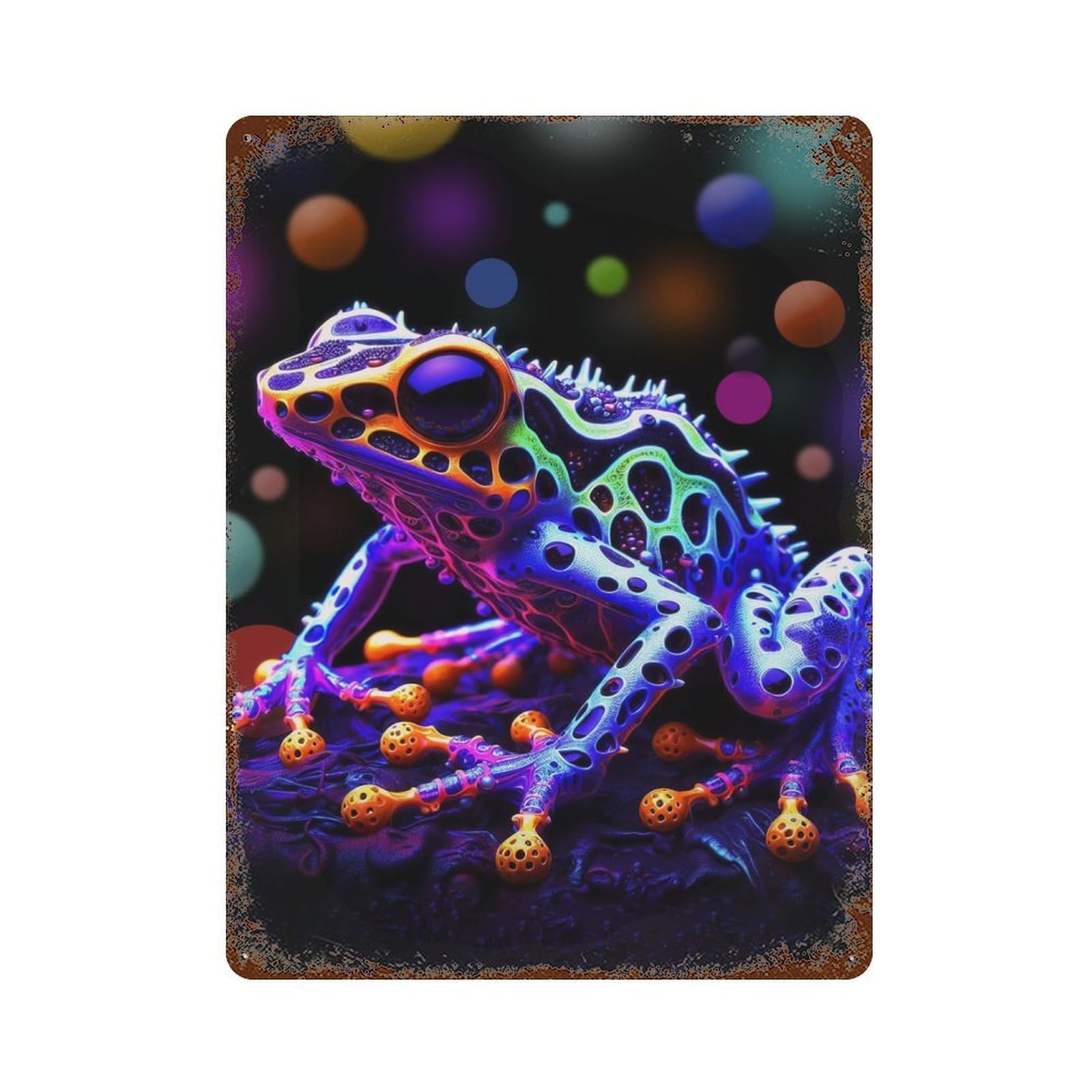 Amphibian Brilliance Vintage Metal Tin Sign 15.7"x11.8", Ideal for Cafe, Home Bar And Lounge Decor