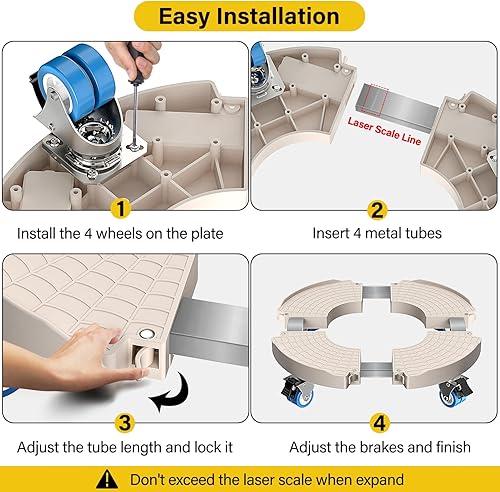 Vista 14 de Goovilla Soporte para plantas con ruedas resistente, 1 paquete ajustable de 15 a 22 plantas con ruedas giratorias bloqueables de 440 libras, soporte
