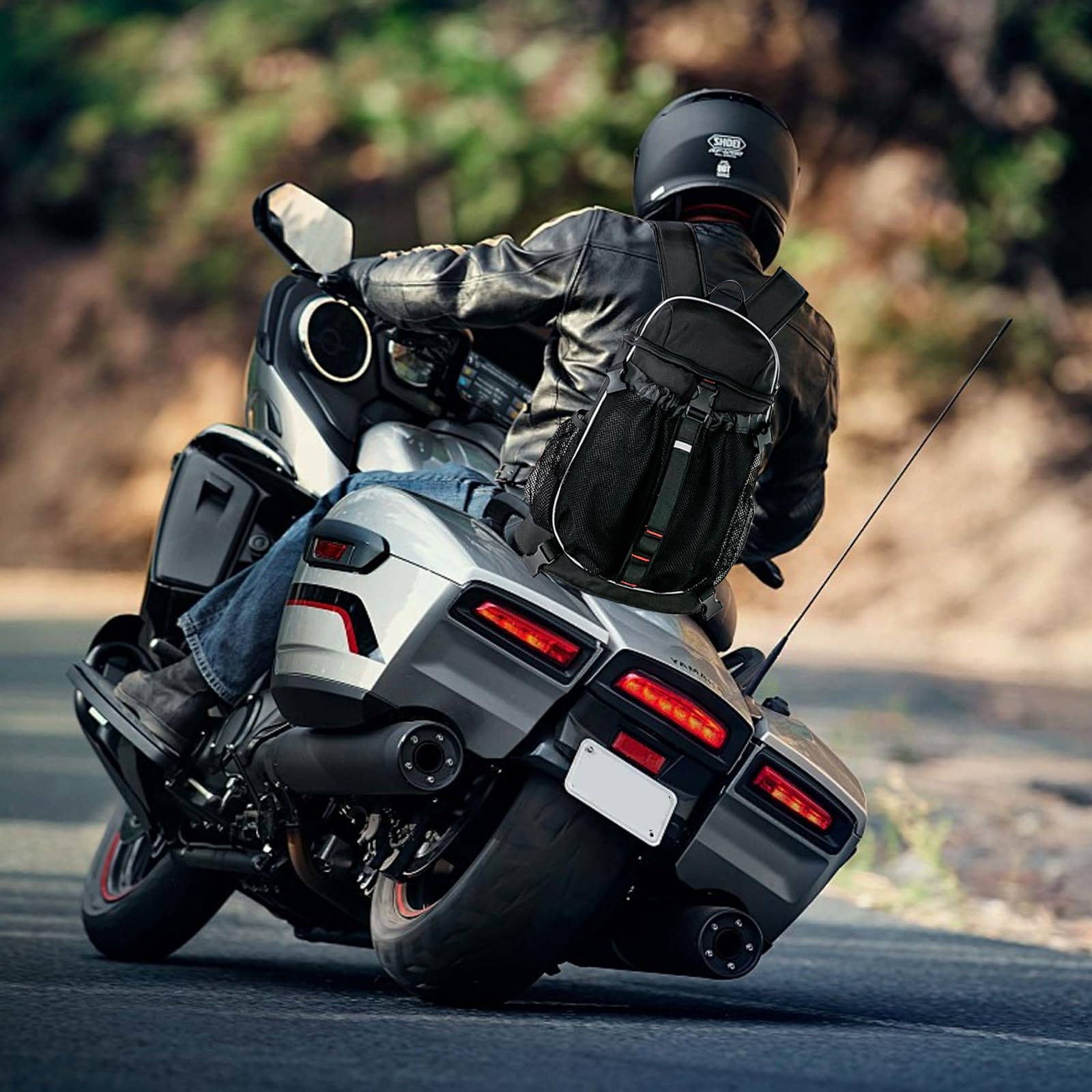 Mochila para Casco De Motocicleta, Mochila Impermeable para Motocicleta Bolsa para Casco De Gran Capacidad De 20l con Red para Casco para Cascos Y Baloncesto para Hombres Y Mujeres EquitacióN