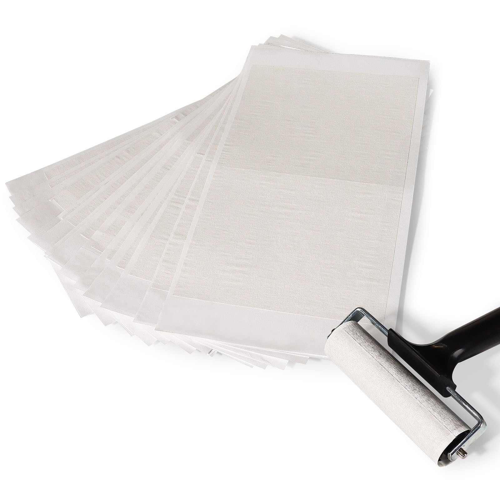 Innomesh 100PCS Masking Paper for 4inch Brayer Roller,Brayer Roller Accessories,Universal Fit, Easy Tear & Adhere, Paint-Proof,Water Conservation