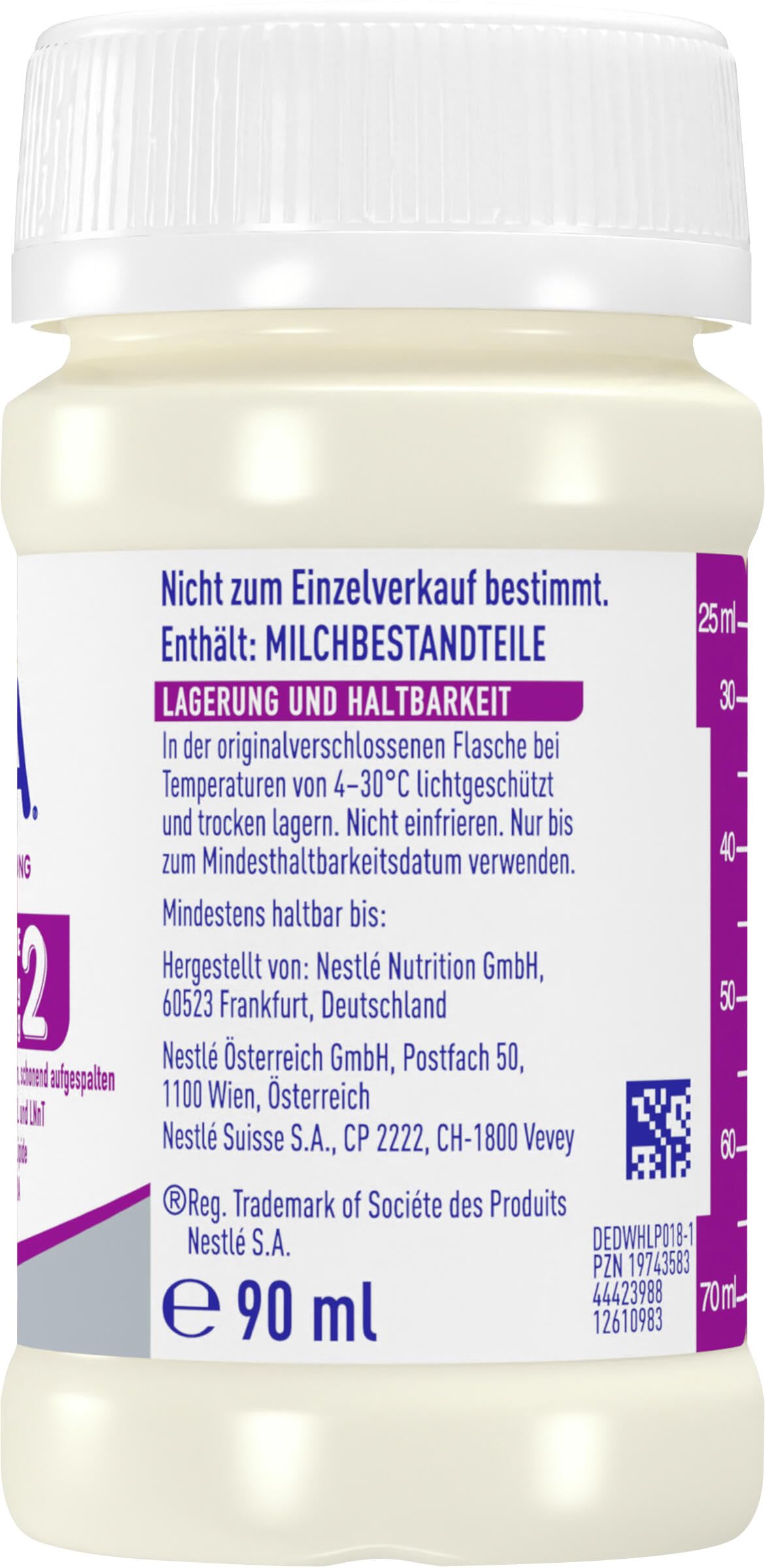 BEBA Frühgeborenennahrung Stufe 2, Spezialnahrung für Frühgeborene, trinkfertig, 32er Pack (32 x 90ml)