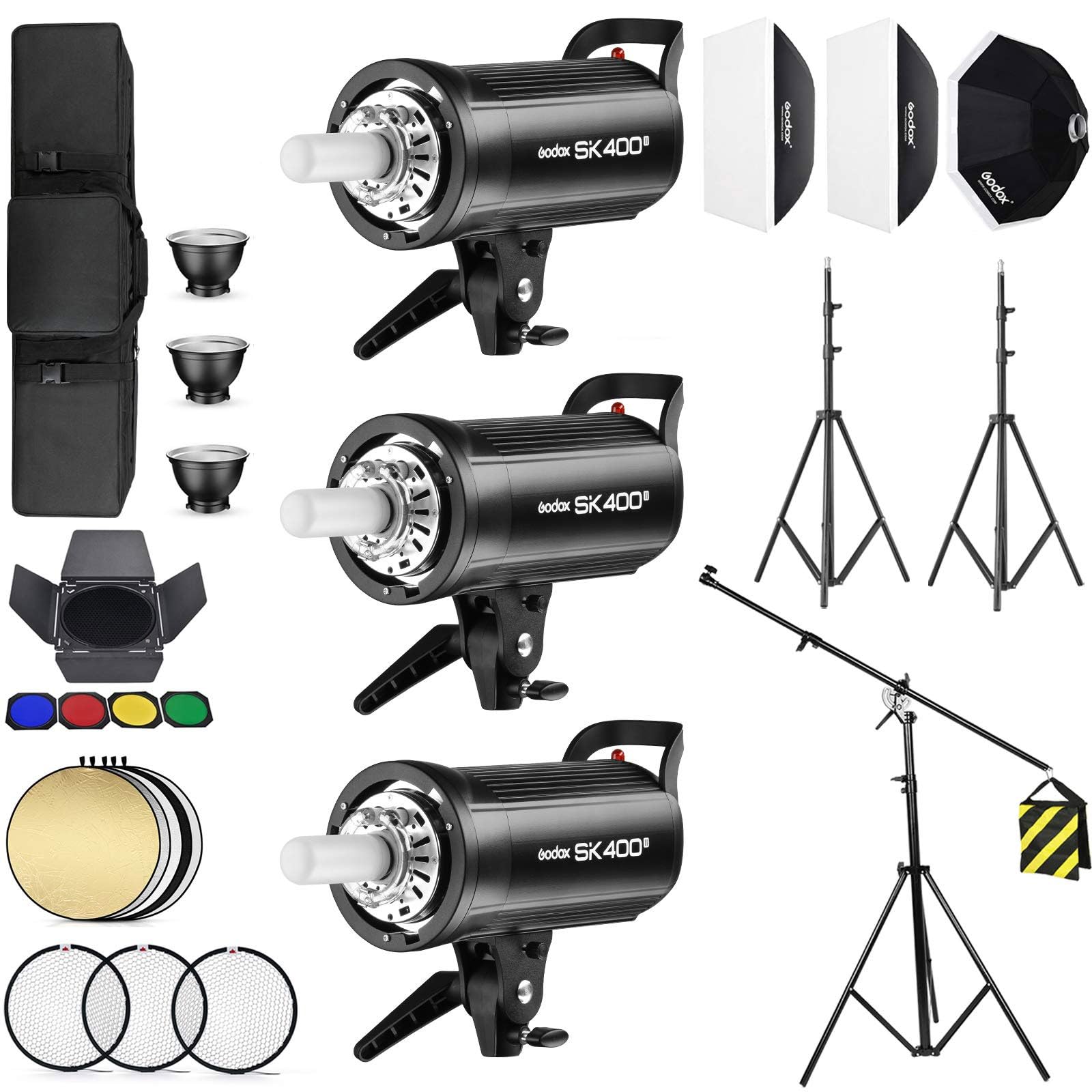 Amazon.com : Godox 3 Pack SK400II 1200Ws 2.4G Speedlite Studio
