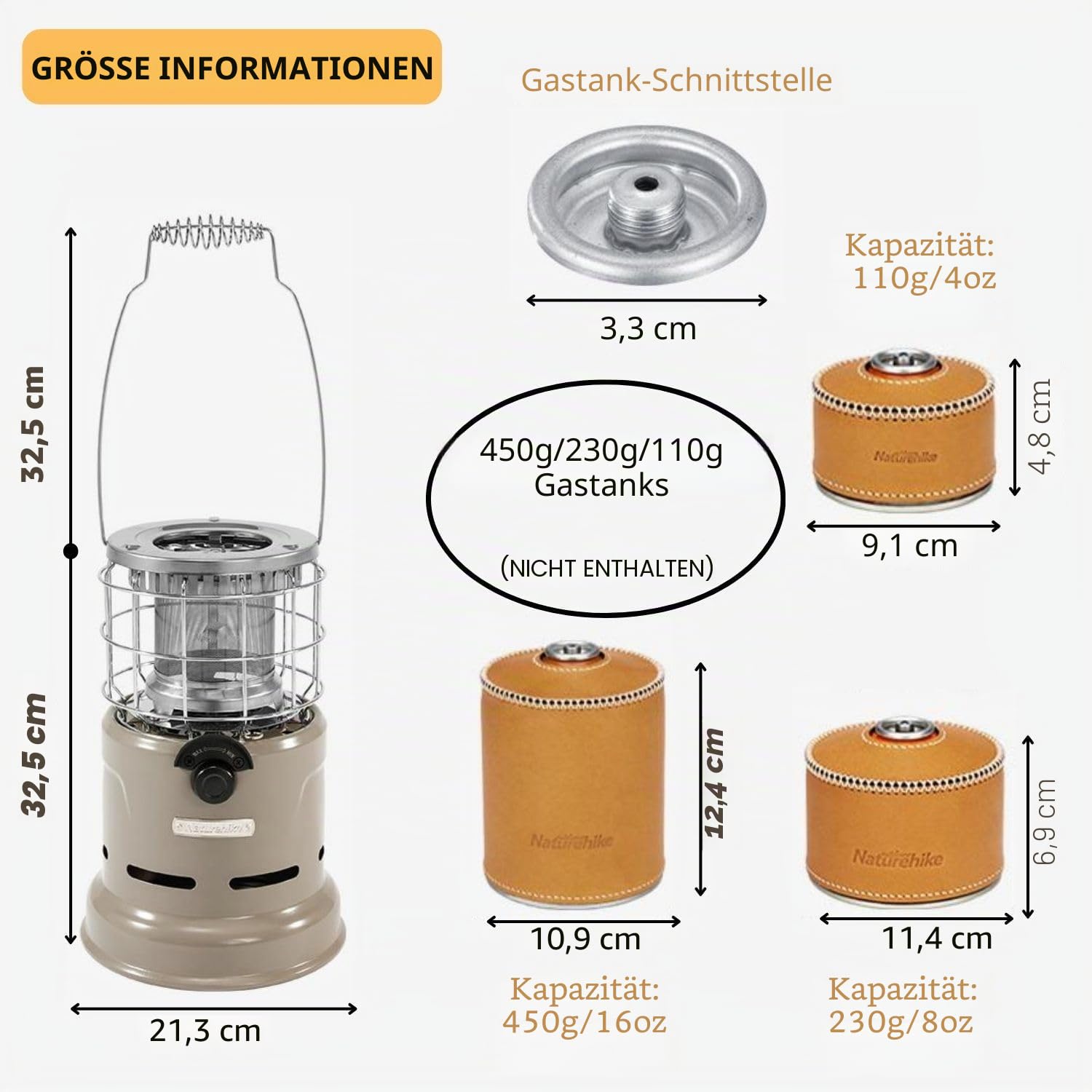 Naturehike 2 in 1 Edelstahl Tragbare Outdoor-Heizung & Herd, 9.213 BTU | Heizung Brenner Herd, 1,5 kg Outdoor Camping Zelt Gasherd Heizung zum Kochen/Erwärmen