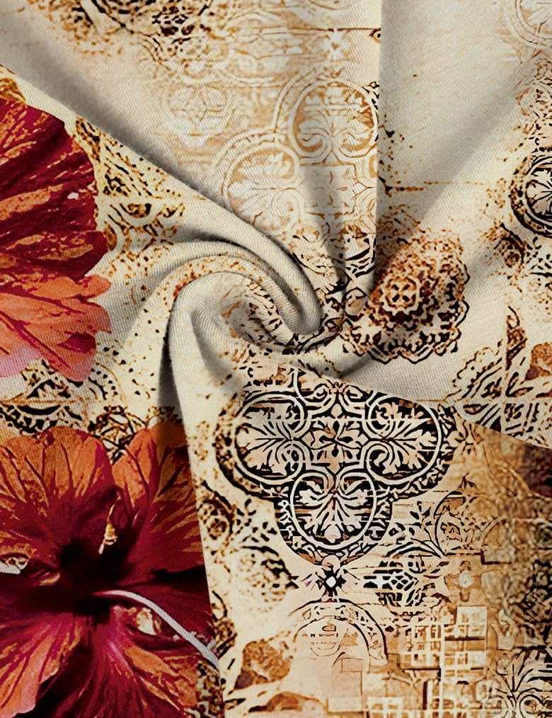 Poetsky Womens Tunic Tops 3/4 Bell Sleeve Loose Fit Tunics Dressy Casual Side Split Flare Top for Leggings S-3XL - Image 4