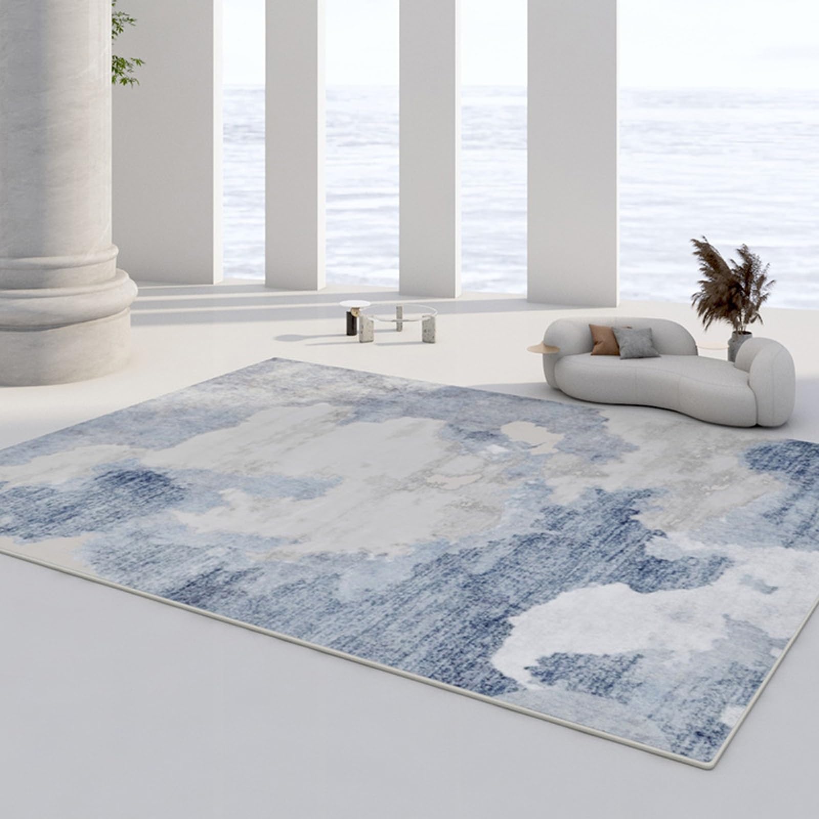 Tapis moderne salon bohème idéal pour créer un coin lecture chaleureux en intérieur