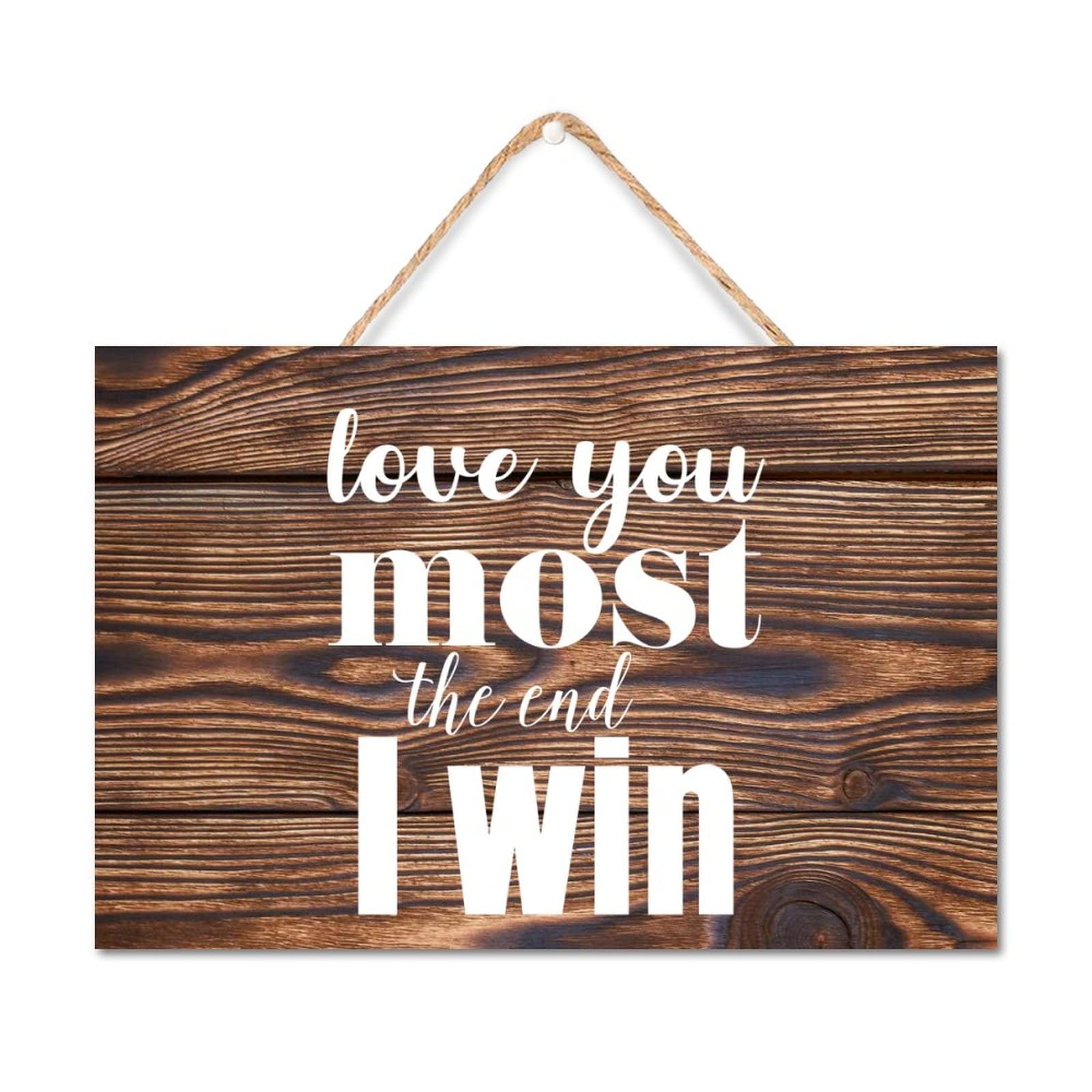 Panneau en bois Love You Most pour decoration de salon 30x46 cm
