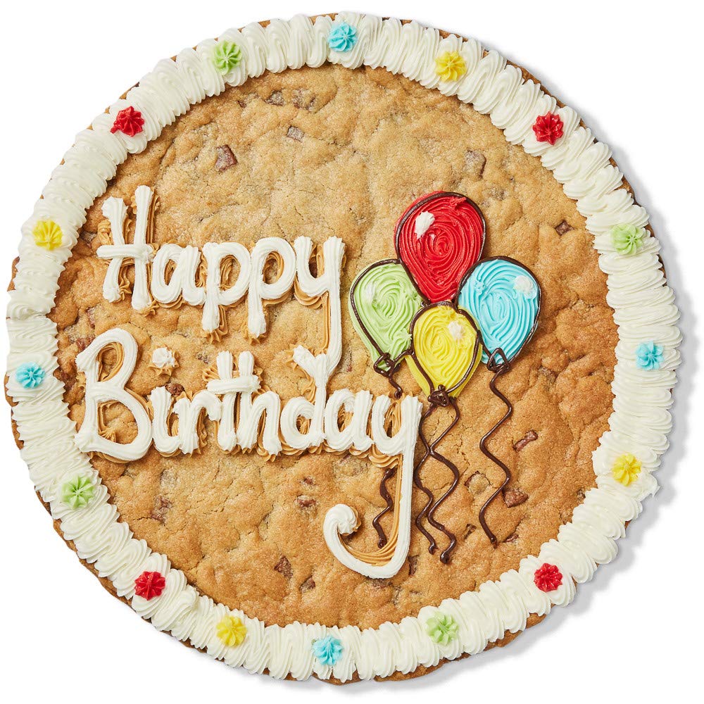 Millie’s Cookies Giant Happy Birthday Cookie Freshly Baked, Hand Iced and Gift Boxed (28cm/11”) (Double Choc, Double)