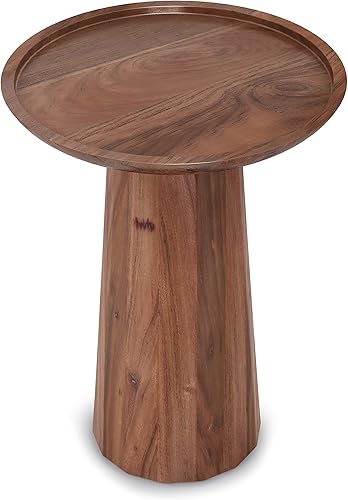 Miniatura 8 de SIMPLIHOME Dayton - Mesa decorativa redonda de madera maciza de mango de 13 pulgadas de ancho en coñac claro, totalmente montada, para sala de estar