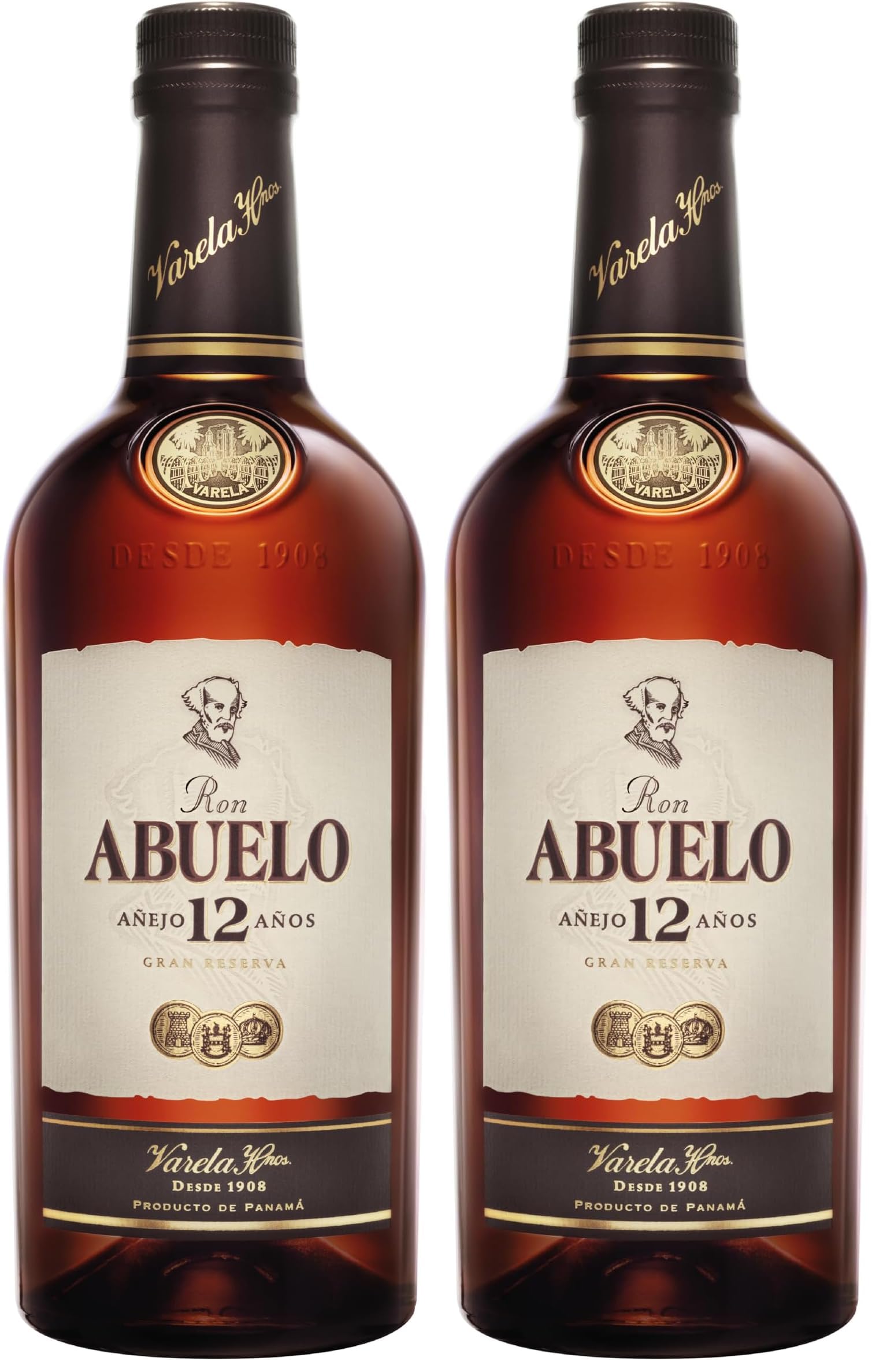 Ron Abuelo 12 Años Panama Rum (1 x 0,7 l) (Packung mit 2)