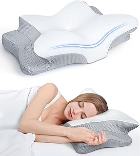 Ultra Pain Relief Cooling Pillow for Neck Support, Adjustable Cervical Pillow Cozy Sleeping, Odorless Ergonomic Contour Memory Foam Pillows, Orthopedic Bed Pillow for Side Back Stomach Sleeper