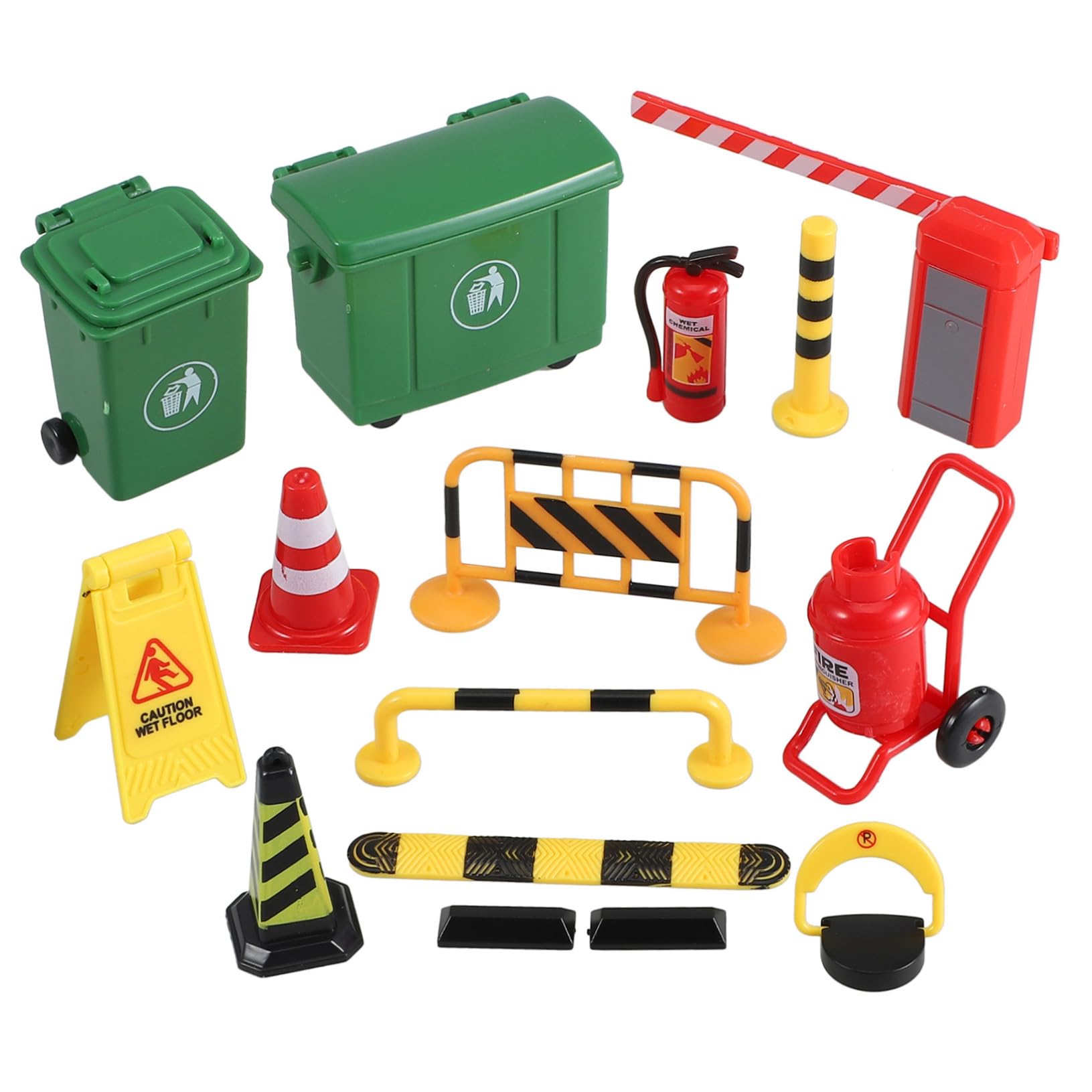 ORFOFE Mini Traffic Barricade Sign Miniature Landscape Kids Highway Toys Road Block Barrier Signs Playset Simulation Toy