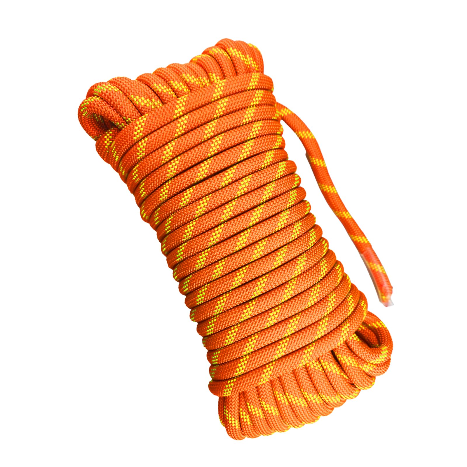 8mm 60m Corde Statique certifiée UIAA Sauvetage Alpinisme | Nylon haute résistance anti-abrasion, adapté à l'escalade, expéditions et tous travaux extérieurs, orange réfléchissant