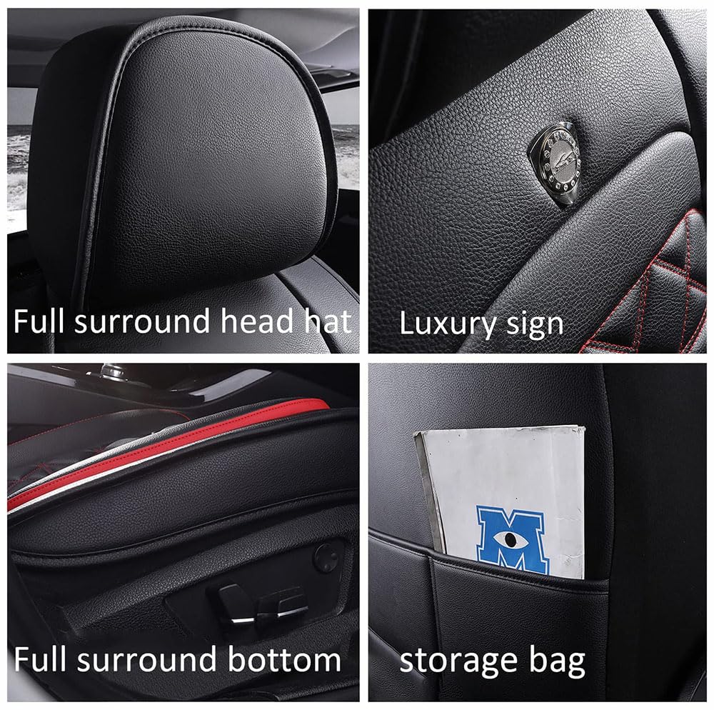 TEMKIN Coche Fundas Asientos 5 Asientos Cuero para Renault Kadjar 2016 2017 2018 Delantero Trasero Protector Cojines Cubiertas De Asiento,B-Beige-Luxurious_Set
