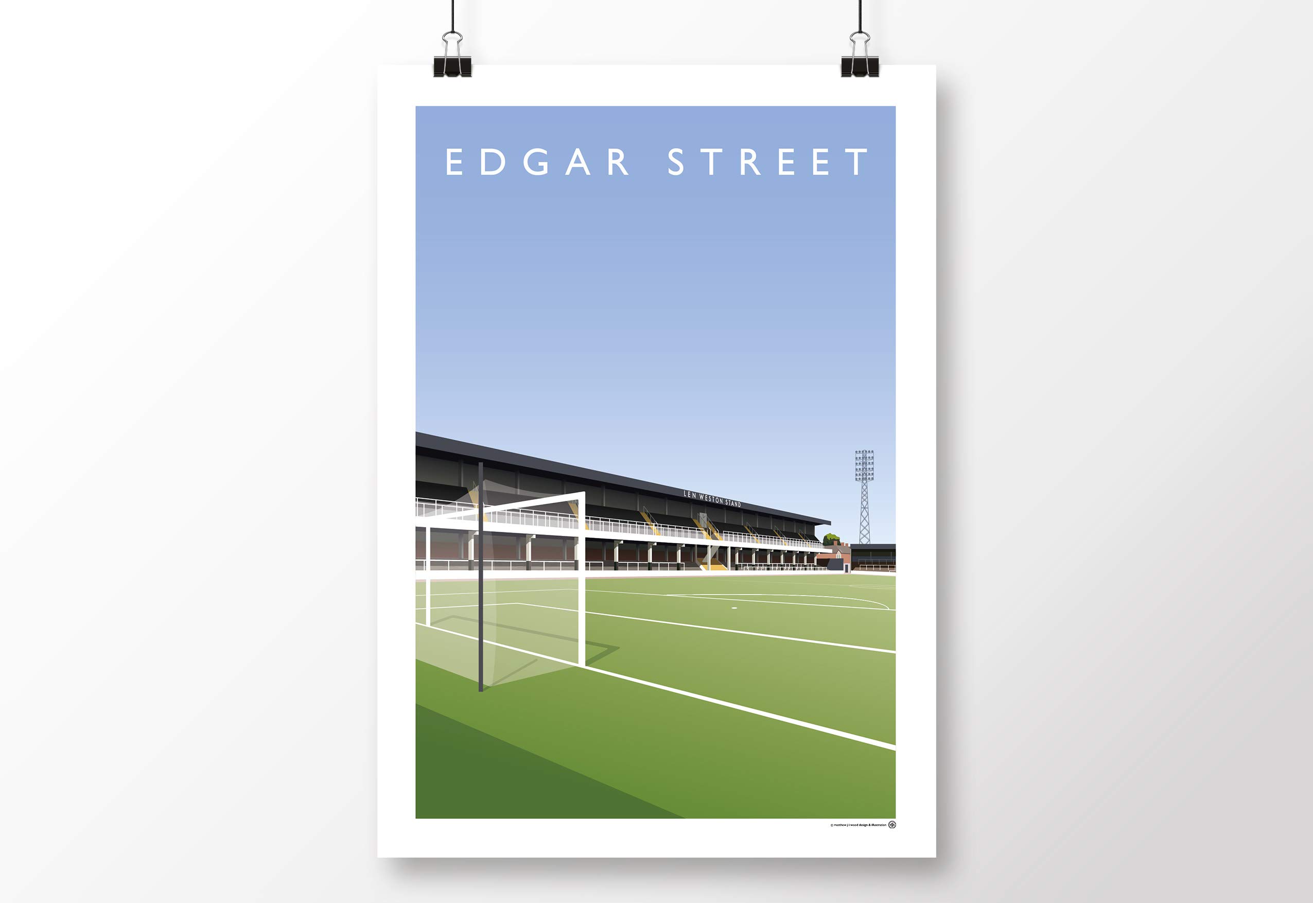 Affiche Hereford FC du stade Edgar Street poster illustration football vintage