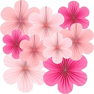 ピンクの花 ペーパーファン 9個セット 桜 飾り付け お花紙 扇フラワー パーティーグッズ 写真背景 お部屋飾り 誕生日 飾り付け ひな祭り 女の子 成人式 パーティーデコレーション 20cm 25cm 30cm