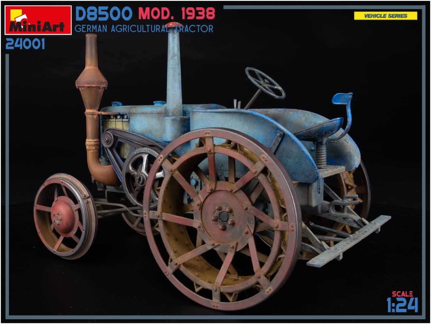 MiniArt 24001 1:24 DT. Tracteur agricole D8500 Mod. 1938- Reproduction fidèle, modélisme, kit Plastique, Bricolage, Hobby, Collage, kit modèle réduit, Assembler, Non Peint
