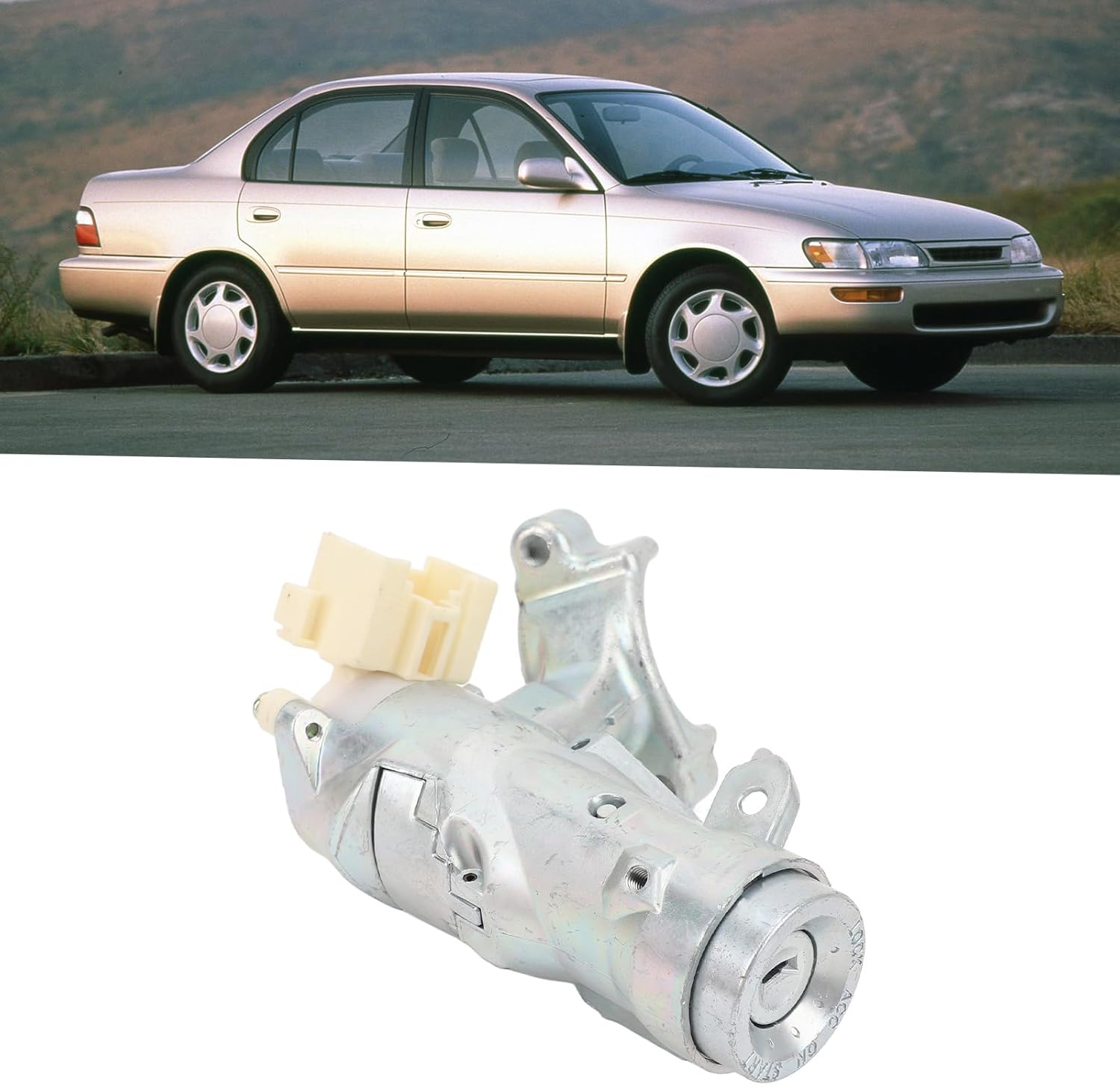 Ignition Lock Cylinder Kit for Geo Prizm 1993-1997, Ignition Switch Lock Cylinder Set with Keys, Part No. 69052‑12340, 69052‑12360, 69052‑13150, 69052‑13190