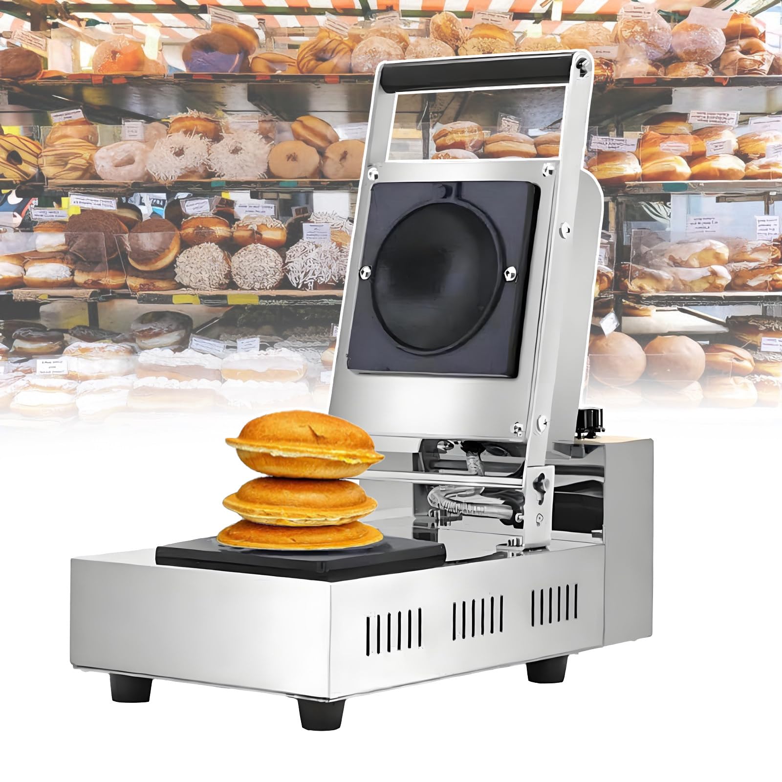 Macchina per Hamburger UFO, Macchina per Panini Elettrica UFO 700W, Temperatura e Timer Regolabili per Sala da Pranzo, Cucina, Ristorante, Sigillatrice per Hamburger